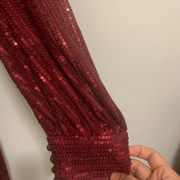 Elegant Red Sequin Gown - Picture 6 of 8